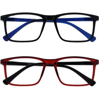 Lunettes de lecture Opulize grandes rectangles - Unisexe - +2,50 Lunettes de lecture Opulize grandes rectangles - Unisexe - +2,50