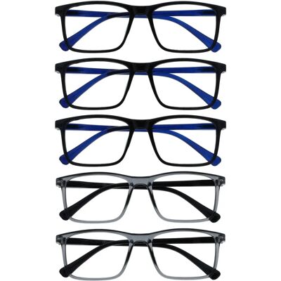 Lunettes de lecture Opulize - Grand unisexe rectangulaire - +1.00 D Lunettes de lecture Opulize - Grand unisexe rectangulaire - +1.00 D