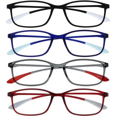 Lunettes de lecture Opulize Ice - Résistantes aux rayures, Noir, Bleu, Gris, Rouge Lunettes de lecture Opulize Ice - Résistantes aux rayures, Noir, Bleu, Gris, Rouge