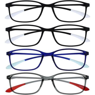 Opulize Reading Glasses - Lightweight, Scratch-Resistant, 4 Pack Opulize Reading Glasses - Lightweight, Scratch-Resistant, 4 Pack