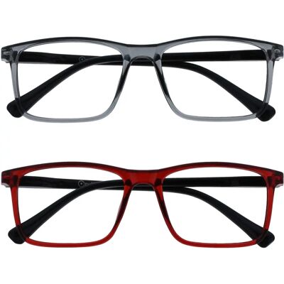 Lunettes de lecture rectangulaires grandes Opulize - Unisexe +3.00 Lunettes de lecture rectangulaires grandes Opulize - Unisexe +3.00
