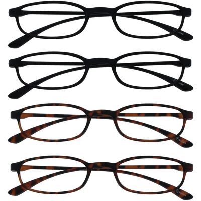 Opulize Fly Lunettes de lecture noires marron légères - RRRR67-1122-200 Opulize Fly Lunettes de lecture noires marron légères - RRRR67-1122-200