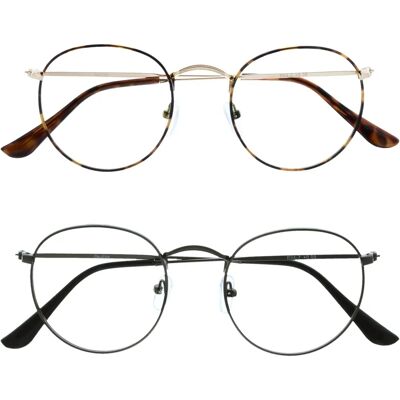 OPULIZE Lunettes anti-lumière bleue Sol - Style rétro en métal pour sommeil & jeux OPULIZE Lunettes anti-lumière bleue Sol - Style rétro en métal pour sommeil & jeux