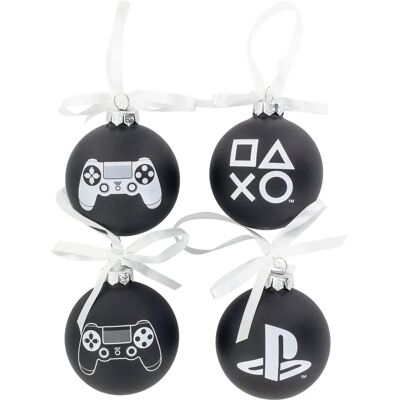 Décorations de Noël en Verre Noir PlayStation - Ensemble de 4 - 7cm - Multicolore - Publicité Décorations de Noël en Verre Noir PlayStation - Ensemble de 4 - 7cm - Multicolore - Publicité