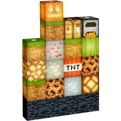 Paladone Minecraft Block Building Light - Personalizowany z 16 blokami Paladone Minecraft Block Building Light - Personalizowany z 16 blokami