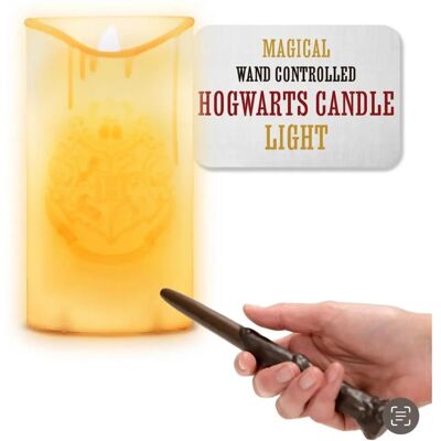 Paladone Harry Potter Lampe de bougie avec baguette à distance - Lampe de bougie avec baguette et contrôle Paladone Harry Potter Lampe de bougie avec baguette à distance - Lampe de bougie avec baguette et contrôle