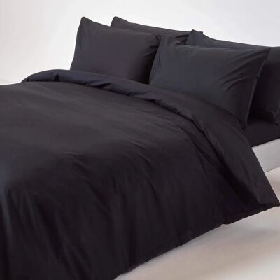 Homescapes Egyptian Cotton Duvet Cover - 200 TC, Black, Single Homescapes Egyptian Cotton Duvet Cover - 200 TC, Black, Single