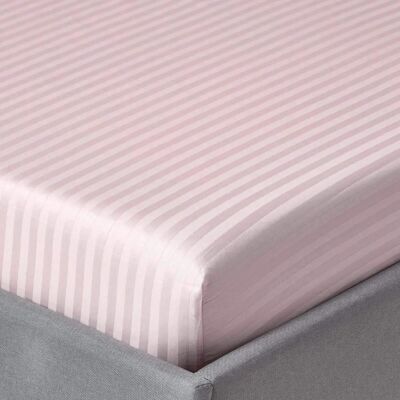 Homescapes Egyptian Cotton Satin Stripe Fitted Sheet - Single - 330 TC Homescapes Egyptian Cotton Satin Stripe Fitted Sheet - Single - 330 TC