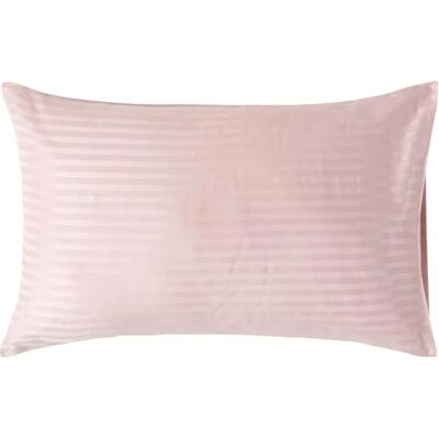 Homescapes Dusty Pink Violet Egyptian Cotton Satin Stripe Pillowcase - Housewife - 330 TC Homescapes Dusty Pink Violet Egyptian Cotton Satin Stripe Pillowcase - Housewife - 330 TC