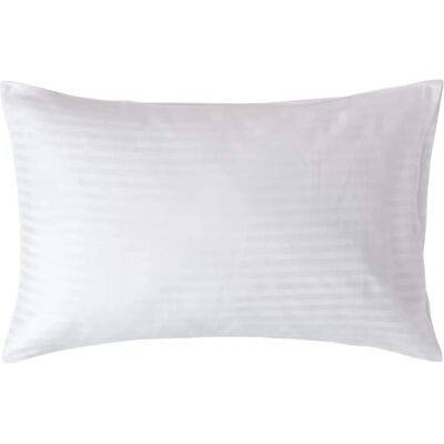 Homescapes Egyptian Cotton Satin Stripe Pillowcase - 48x74cm - White Homescapes Egyptian Cotton Satin Stripe Pillowcase - 48x74cm - White
