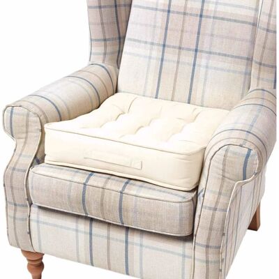 Homescapes Cream Cotton Armchair Booster Cushion - Armchair Booster Cushion Homescapes Cream Cotton Armchair Booster Cushion - Armchair Booster Cushion