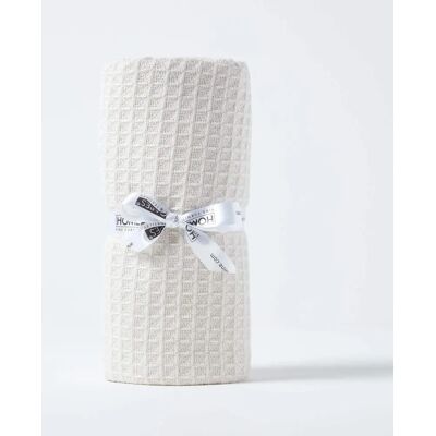 Homescapes Organic Cotton Baby Blanket - Natural, 90x112cm Homescapes Organic Cotton Baby Blanket - Natural, 90x112cm