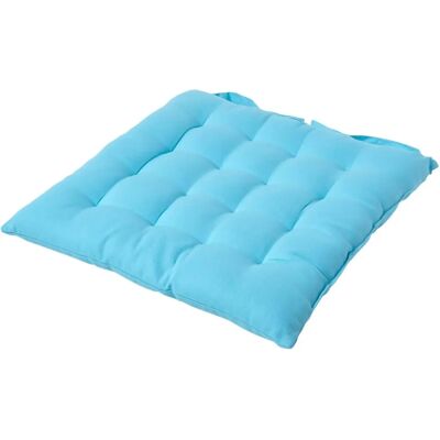Homescapes Light Blue Cotton Seat Pad - Supportive & Washable Homescapes Light Blue Cotton Seat Pad - Supportive & Washable