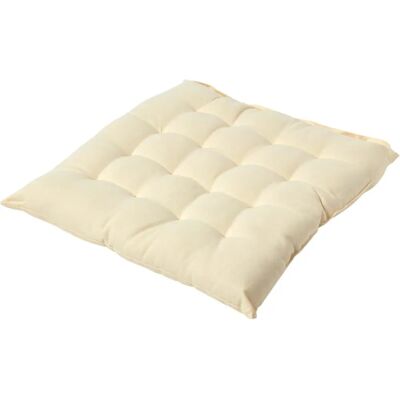 Homescapes Cream Seat Pad with Button Straps - Seat Pad Homescapes Cream Seat Pad with Button Straps - Seat Pad