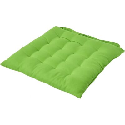 Homescapes Lime Green Plain Seat Pad with Button Straps - Seat Pad Homescapes Lime Green Plain Seat Pad with Button Straps - Seat Pad