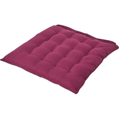 Homescapes Plum Seat Pad with Button Straps - Seat Pad Homescapes Plum Seat Pad with Button Straps - Seat Pad
