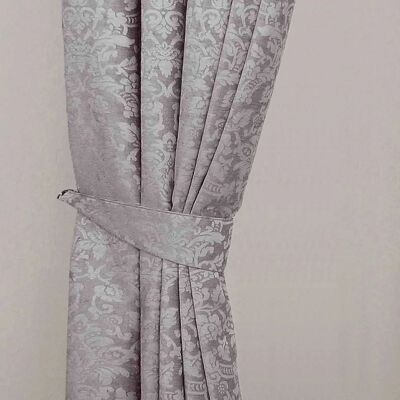 Homescapes Grey Velvet Jacquard Curtain Tie Backs - Curtain Accessories Homescapes Grey Velvet Jacquard Curtain Tie Backs - Curtain Accessories