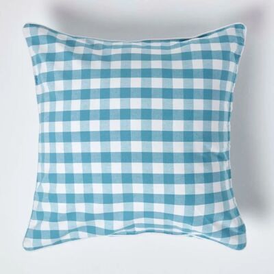 Homescapes Blaue Baumwoll-Gingham-Kissenhülle - Kissenbezug Homescapes Blaue Baumwoll-Gingham-Kissenhülle - Kissenbezug