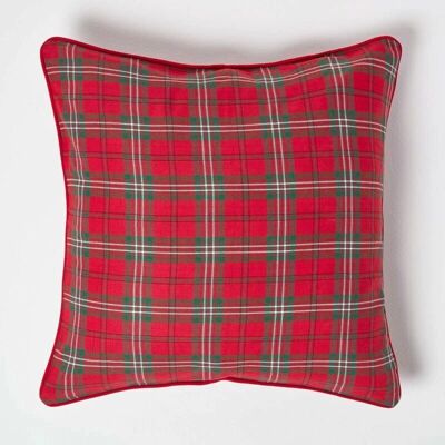 Homescapes Cotton Tartan Cushion Cover - Unisex Homescapes Cotton Tartan Cushion Cover - Unisex