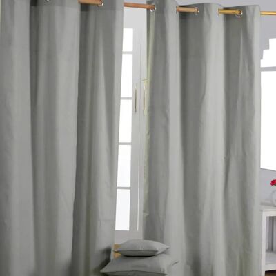Rideaux en coton gris Homescapes - 137x182cm - Rideau - Publicité Rideaux en coton gris Homescapes - 137x182cm - Rideau - Publicité