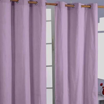 Homescapes Mauve Cotton Eyelet Curtains - Room Decor Homescapes Mauve Cotton Eyelet Curtains - Room Decor