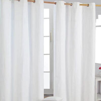 Homescapes Off White Cotton Eyelet Curtain Pair - Curtain Homescapes Off White Cotton Eyelet Curtain Pair - Curtain