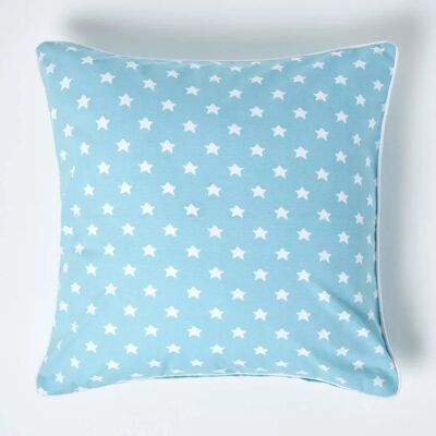 Homescapes Cotton Stars Cushion Cover - 60x60cm Blue Stars Homescapes Cotton Stars Cushion Cover - 60x60cm Blue Stars