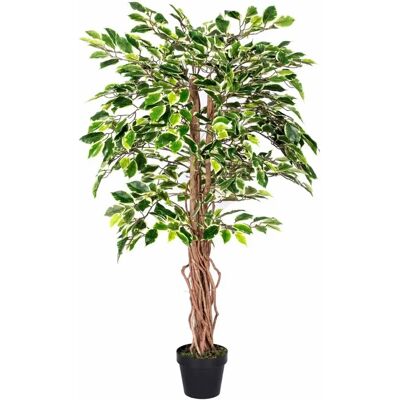 Homescapes Buntgrüner Künstlicher Ficus Baum - 4 Fuß - Innendekoration Homescapes Buntgrüner Künstlicher Ficus Baum - 4 Fuß - Innendekoration