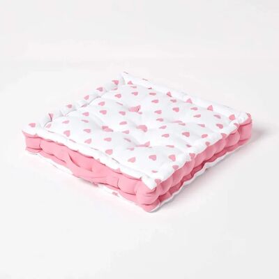 Coussin de sol en coton à cœurs roses Homescapes - Coussin de sol - Publicité Coussin de sol en coton à cœurs roses Homescapes - Coussin de sol - Publicité