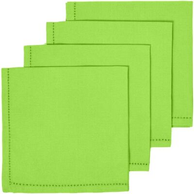 Homescapes Lime Green Cotton Fabric 4 Napkins Set - Napkins Homescapes Lime Green Cotton Fabric 4 Napkins Set - Napkins