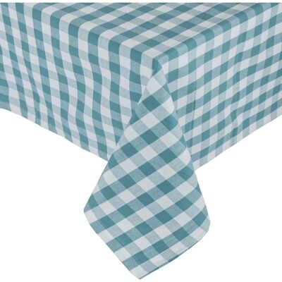 Homescapes Blue Block Check Cotton Gingham Tablecloth - Tablecloth Homescapes Blue Block Check Cotton Gingham Tablecloth - Tablecloth
