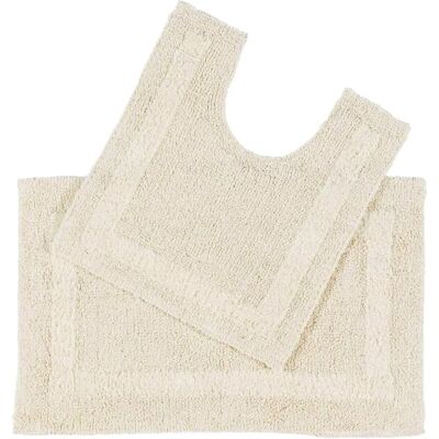 Homescapes Cream Cotton Bath Mat Set - Bath Mat Set Homescapes Cream Cotton Bath Mat Set - Bath Mat Set