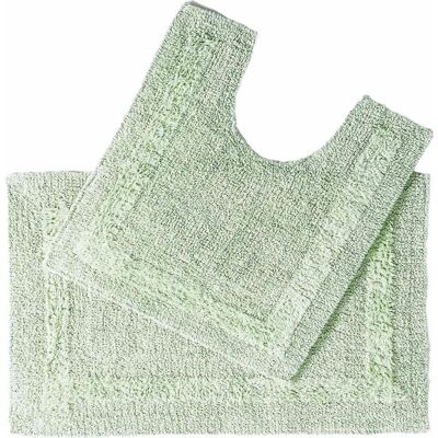 Homescapes Sage Green Cotton Bath Mat Set - Bath Mat Set Homescapes Sage Green Cotton Bath Mat Set - Bath Mat Set