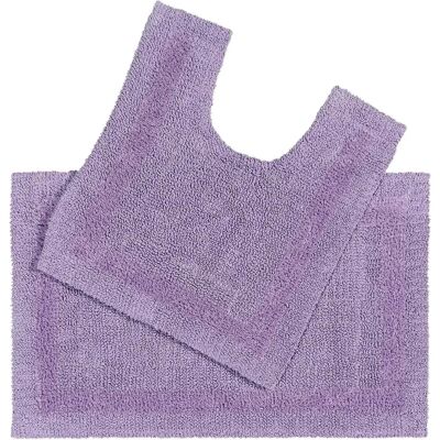 Homescapes Lilac Luxury Two Piece Cotton Bath Mat Set - Bath Mat Set Homescapes Lilac Luxury Two Piece Cotton Bath Mat Set - Bath Mat Set