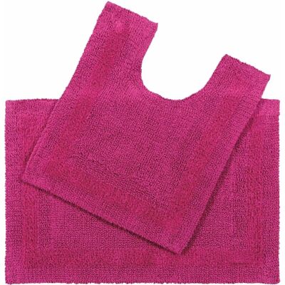 Homescapes Cerise Pink Luxury Two Piece Bath Mat Set - Bath Mat Set Homescapes Cerise Pink Luxury Two Piece Bath Mat Set - Bath Mat Set