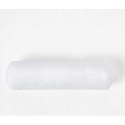 Homescapes White Microfibre Bolster Cushion - 30x9cm Homescapes White Microfibre Bolster Cushion - 30x9cm