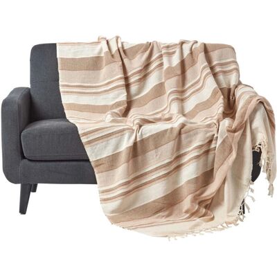 Homescapes Morocco Beige Throw - Cotton, 255x360cm Homescapes Morocco Beige Throw - Cotton, 255x360cm
