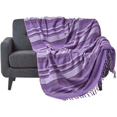 Homescapes Cotton Morocco Striped Mauve Throw - throw Homescapes Cotton Morocco Striped Mauve Throw - throw