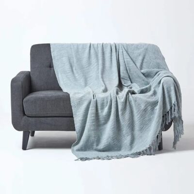 Homescapes Grey Nirvana Slub Cotton Throw - Bed or Sofa Cover Homescapes Grey Nirvana Slub Cotton Throw - Bed or Sofa Cover