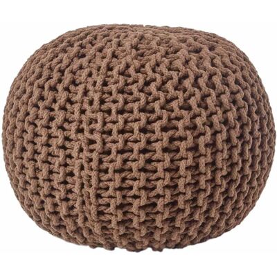 Homescapes Pouf en Coton Tricoté Marron Chocolat - Repose-pieds - Publicité Homescapes Pouf en Coton Tricoté Marron Chocolat - Repose-pieds - Publicité