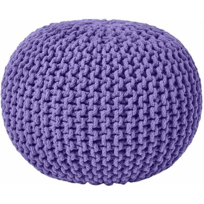 Homescapes Pouf en Coton Tricoté Violet - Repose-pieds - Publicité Homescapes Pouf en Coton Tricoté Violet - Repose-pieds - Publicité