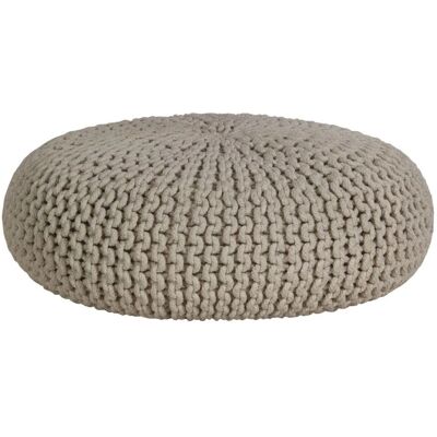 Homescapes Natürlicher Großer Rund-Knitted Cotton Pouffe Fußhocker - Fußhocker Homescapes Natürlicher Großer Rund-Knitted Cotton Pouffe Fußhocker - Fußhocker