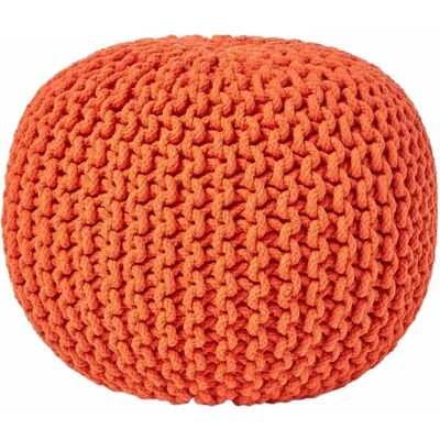 Homescapes Pouffe en coton orange brûlé - Rond 35x40cm - Tabouret - Publicité Homescapes Pouffe en coton orange brûlé - Rond 35x40cm - Tabouret - Publicité