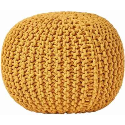 Homescapes Moutarde Pouf en Coton Rond - Siège - Publicité Homescapes Moutarde Pouf en Coton Rond - Siège - Publicité