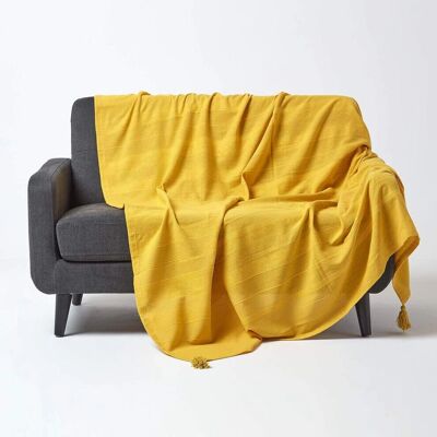 Homescapes Cotton Rajput Ribbed Throw - Throw Homescapes Cotton Rajput Ribbed Throw - Throw