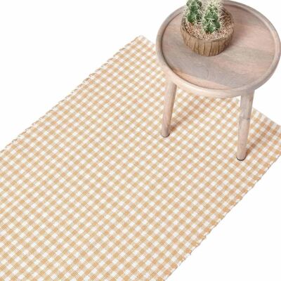 Tapis à carreaux en coton beige Homescapes - Tapis - Publicité Tapis à carreaux en coton beige Homescapes - Tapis - Publicité