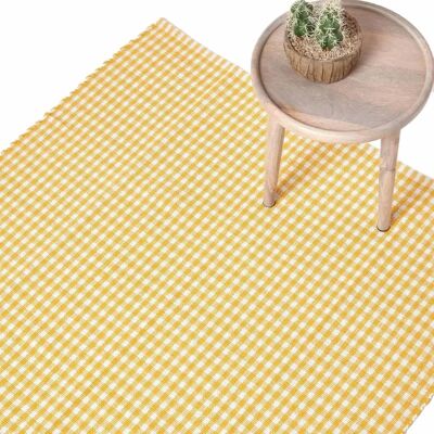 Homescapes Cotton Gingham Check Rug Hand Woven - Rug Homescapes Cotton Gingham Check Rug Hand Woven - Rug