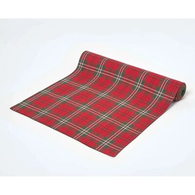 Homescapes - Prince Edward Tartan Table Runner - Red - Cotton Homescapes - Prince Edward Tartan Table Runner - Red - Cotton
