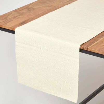 Homescapes Cotton Cream Table Runner - Table Runner Homescapes Cotton Cream Table Runner - Table Runner