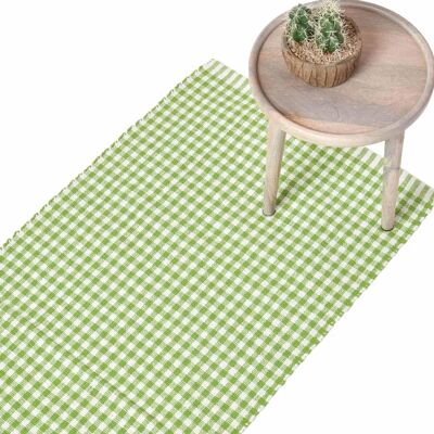 Homescapes Cotton Gingham Check Hand Woven Hall Runner - Rug Homescapes Cotton Gingham Check Hand Woven Hall Runner - Rug
